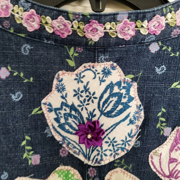 Long Upcycled Denim Duster / Jacket - Picture 3 of 16